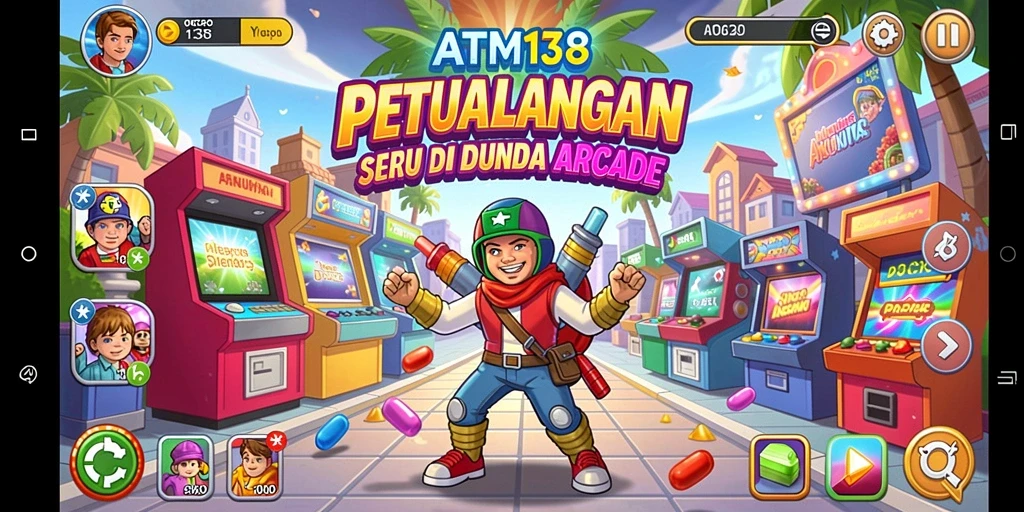 Screenshot gameplay ATM138 menampilkan aksi seru penuh warna.