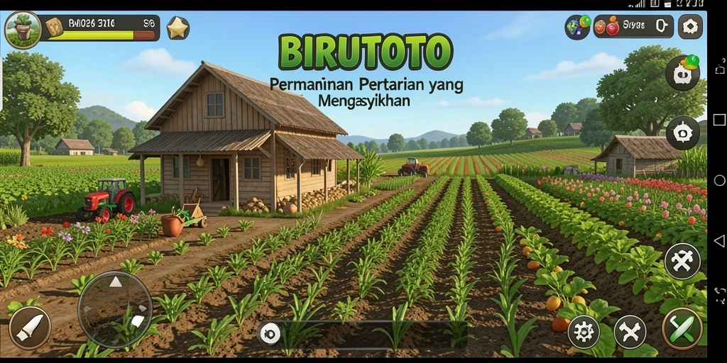 Tampilan menawan dari gameplay pertanian di BIRUTOTO.