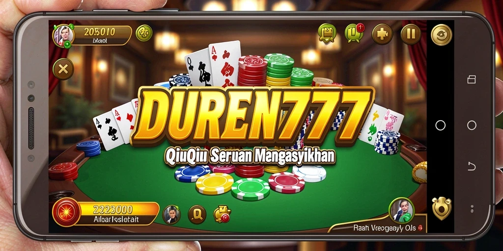 Screenshot gameplay DUREN777 menampilkan aksi seru dalam permainan QiuQiu.