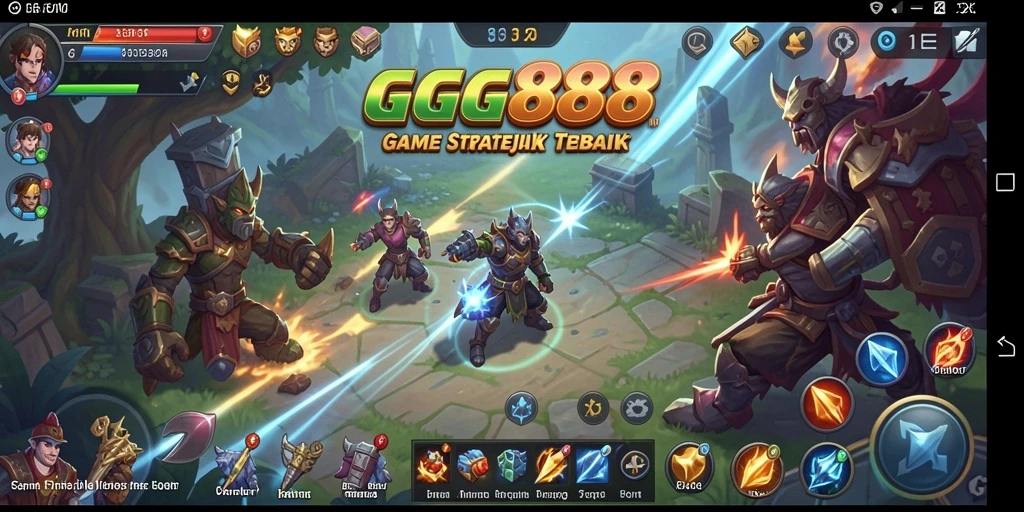 Tampilkan screenshot gameplay GGG888 yang menampilkan aksi strategi mendebarkan.