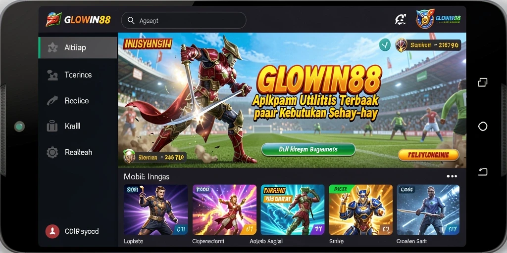 Tampilan antarmuka utama GLOWIN88 yang intuitif dan menarik.