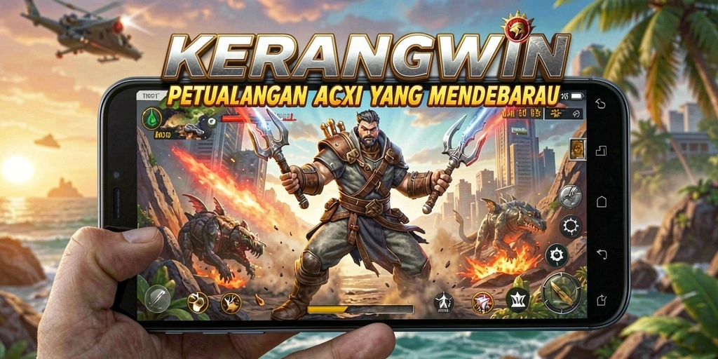 Tangkapan layar gameplay KERANGWIN yang penuh aksi.