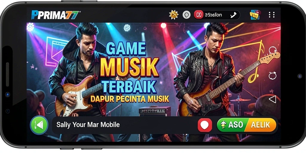 Tampilan gameplay PRIMA77 yang menampilkan interaksi musik yang seru.