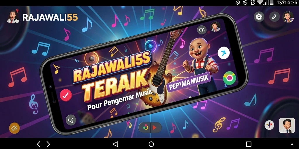Tampilan gameplay RAJAWALI55 yang seru dengan lagu-lagu menarik.
