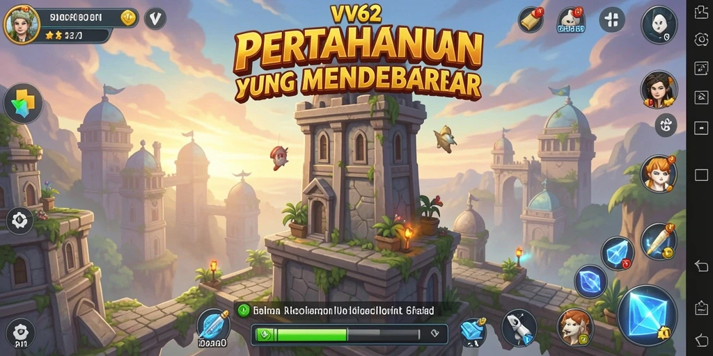 Tampilan gameplay menara yang mendebarkan di VV62 dengan aksi seru.