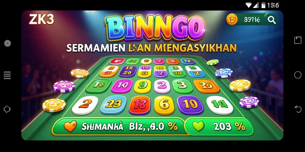 Tangkapan layar utama ZK3 menampilkan gameplay Bingo yang seru dan interaktif.